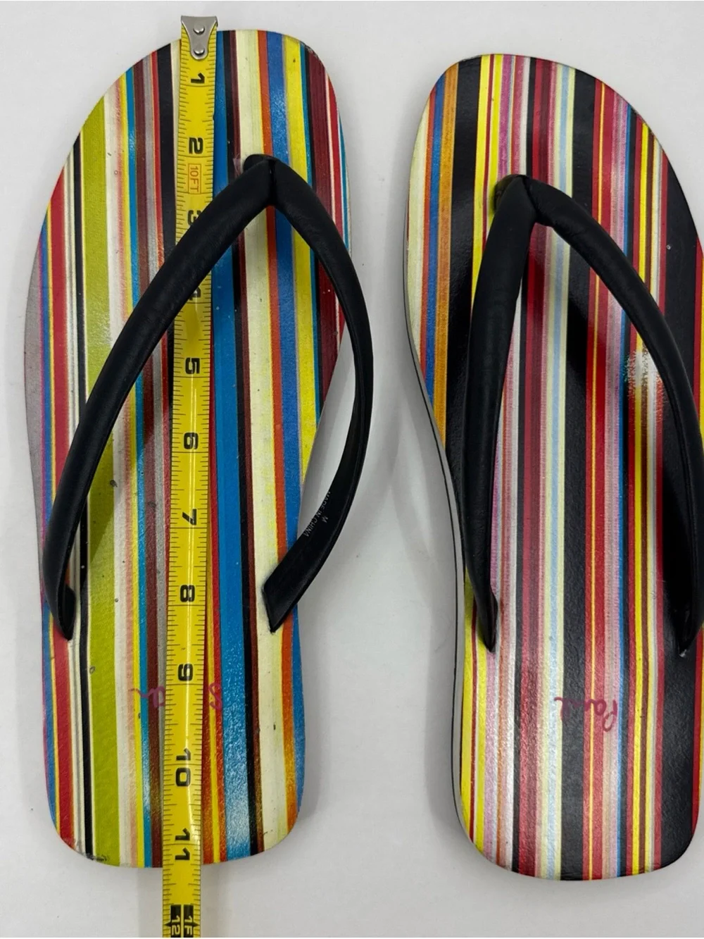 VTG Paul Smith Slip-on Sandals Striped Black Leather Strap 